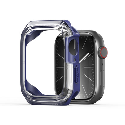 For Apple Watch 9 / 8 / 7 41mm DUX DUCIS Tamo Series Hollow PC + TPU Watch Protective Case(Transparent Blue) - Watch Cases by DUX DUCIS | Online Shopping UK | buy2fix