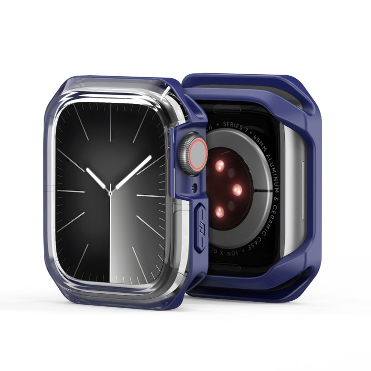 For Apple Watch 9 / 8 / 7 41mm DUX DUCIS Tamo Series Hollow PC + TPU Watch Protective Case(Transparent Blue) - Watch Cases by DUX DUCIS | Online Shopping UK | buy2fix