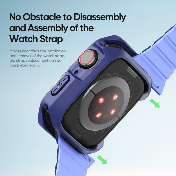 For Apple Watch 9 / 8 / 7 41mm DUX DUCIS Tamo Series Hollow PC + TPU Watch Protective Case(Transparent Blue) - Watch Cases by DUX DUCIS | Online Shopping UK | buy2fix