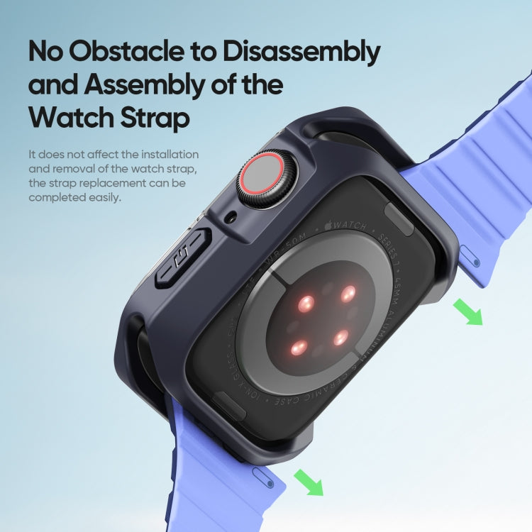 For Apple Watch 9 / 8 / 7 41mm DUX DUCIS Tamo Series Hollow PC + TPU Watch Protective Case(Transparent Midnight) - Watch Cases by DUX DUCIS | Online Shopping UK | buy2fix