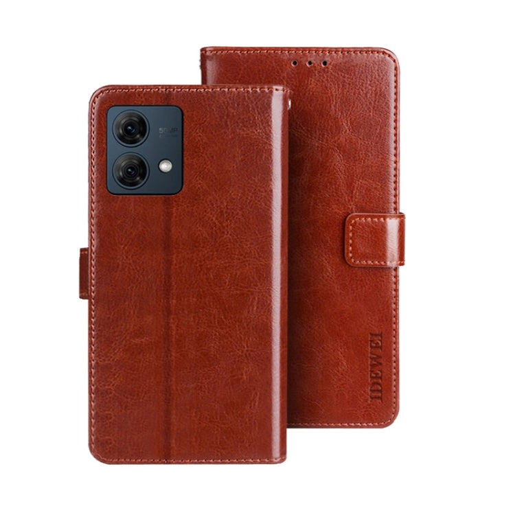 For Motorola Moto G84 5G idewei Crazy Horse Texture Leather Phone Case(Brown) - Motorola Cases by idewei | Online Shopping UK | buy2fix