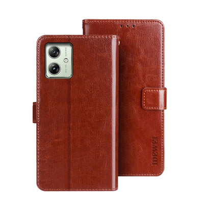 For Motorola Moto G54 5G EU idewei Crazy Horse Texture Leather Phone Case(Brown) - Motorola Cases by idewei | Online Shopping UK | buy2fix