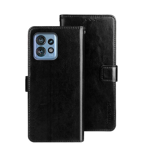 For Motorola Edge 40 Pro 5G idewei Crazy Horse Texture Leather Phone Case(Black) - Motorola Cases by idewei | Online Shopping UK | buy2fix