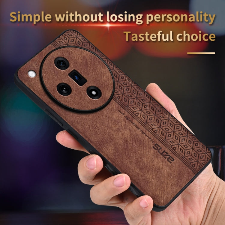 For OPPO Find X7 AZNS 3D Embossed Skin Feel Phone Case(Brown) - Find X7 Cases by AZNS | Online Shopping UK | buy2fix