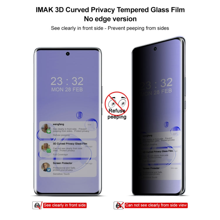 For Honor X50 Pro 5G / X50 5G imak 3D Curved Privacy Full Screen Tempered Glass Film - Honor Tempered Glass by imak | Online Shopping UK | buy2fix