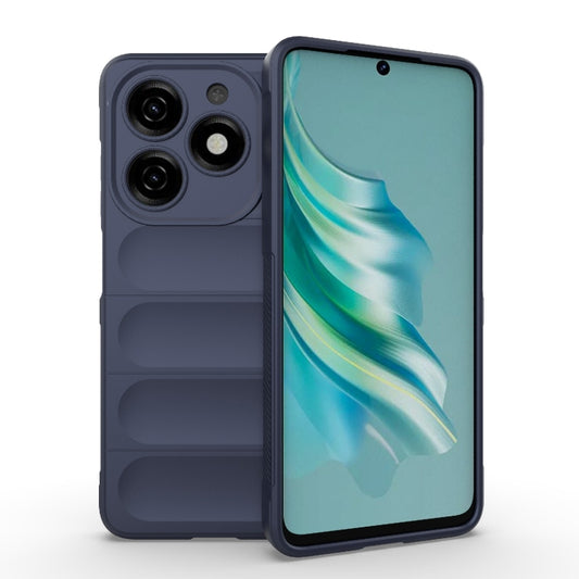 For Tecno Spark 20 Magic Shield TPU + Flannel Phone Case(Dark Blue) - Tecno Cases by buy2fix | Online Shopping UK | buy2fix