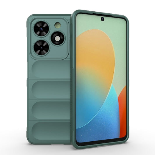 For Tecno Spark Go 2024 / 20C / Pop 8 Magic Shield TPU + Flannel Phone Case(Dark Green) - Tecno Cases by buy2fix | Online Shopping UK | buy2fix