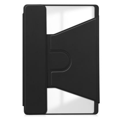 For Lenovo Tab M11/Xiaoxin Pad 11 2024 360 Rotation Transparent Smart Leather Case(Black) - Lenovo by buy2fix | Online Shopping UK | buy2fix