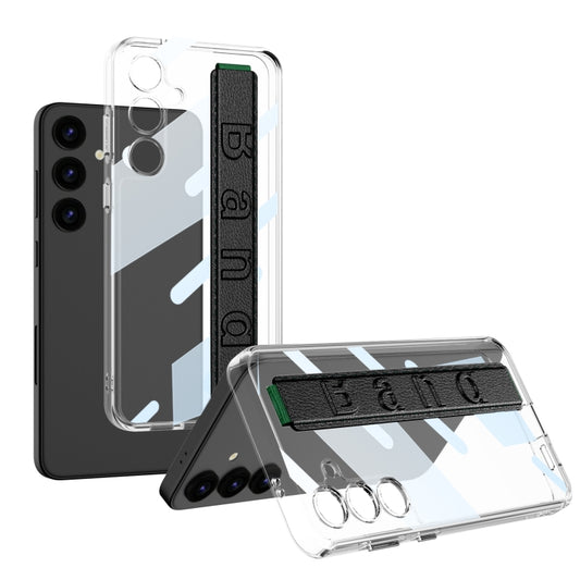 For Samsung Galaxy S24 5G GKK Space Frame Transparent PC + TPU Phone Case with Wrist Strap(Black) - Galaxy S24 5G Cases by GKK | Online Shopping UK | buy2fix