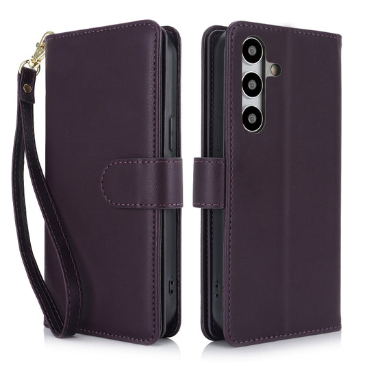 For Samsung Galaxy S24+ / S25+ 5G Multi-Card Wallet RFID Leather Phone Case(Dark Purple) - Galaxy S24+ 5G Cases by buy2fix | Online Shopping UK | buy2fix