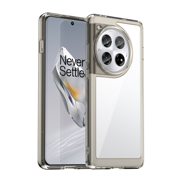 For OnePlus 12 Colorful Series Acrylic Hybrid TPU Phone Case(Transparent Grey) - OnePlus Cases by buy2fix | Online Shopping UK | buy2fix