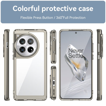 For OnePlus 12 Colorful Series Acrylic Hybrid TPU Phone Case(Transparent Grey) - OnePlus Cases by buy2fix | Online Shopping UK | buy2fix