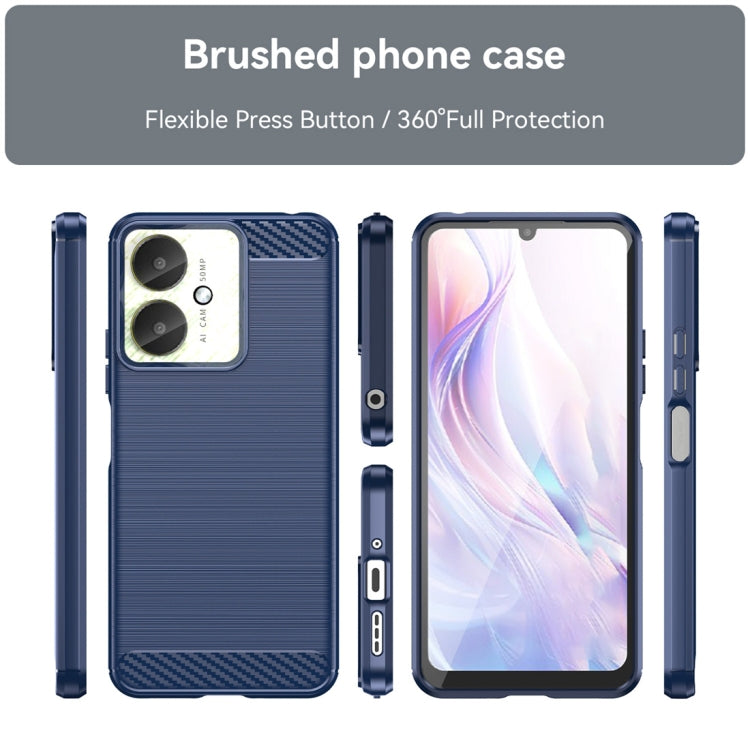 For Xiaomi Redmi 13C 4G Brushed Texture Carbon Fiber TPU Phone Case(Blue) - 13C Cases by buy2fix | Online Shopping UK | buy2fix