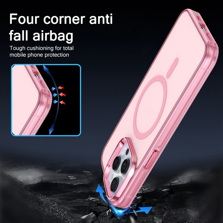 For iPhone 14 Electroplated IMD Magsafe PC Hybrid TPU Phone Case(Pink) - iPhone 14 Cases by buy2fix | Online Shopping UK | buy2fix