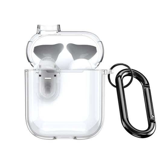 For AirPods 1/2 DUX DUCIS PECL Series Split Transparent Earphone Case with Hook(Transparent) - For AirPods 1/2 by DUX DUCIS | Online Shopping UK | buy2fix