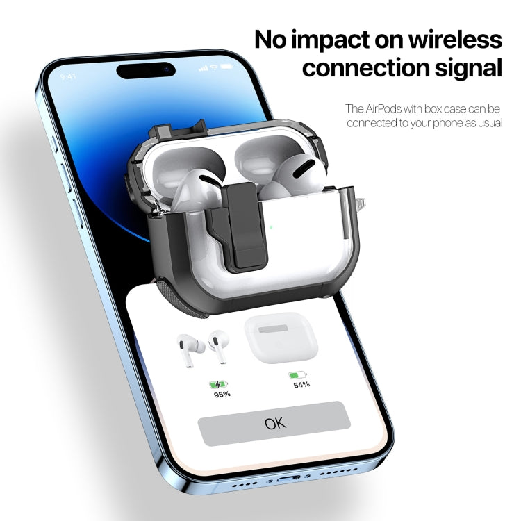 For AirPods Pro 2 DUX DUCIS PECN Series Split Two-color Transparent Earphone Case with Hook(Blue Black) - For AirPods Pro 2 by DUX DUCIS | Online Shopping UK | buy2fix