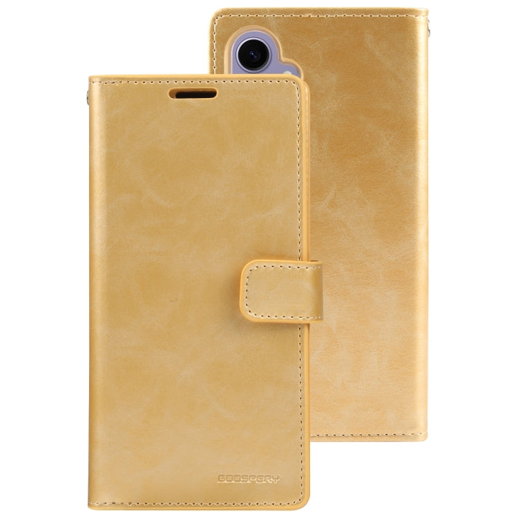 For Samsung Galaxy S24+ 5G GOOSPERY MANSOOR DIARY 9 Card Slots Leather Phone Case(Gold) - Galaxy S24+ 5G Cases by GOOSPERY | Online Shopping UK | buy2fix