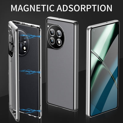 For OnePlus 12 Magnetic HD Tempered Glass Phone Case(Silver) - OnePlus Cases by buy2fix | Online Shopping UK | buy2fix