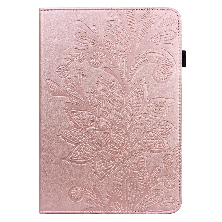 For Lenovo Tab M11 / Xiaoxin Pad 11 2024 Lace Flower Embossing Pattern Leather Tablet Case(Gold) - Lenovo by buy2fix | Online Shopping UK | buy2fix