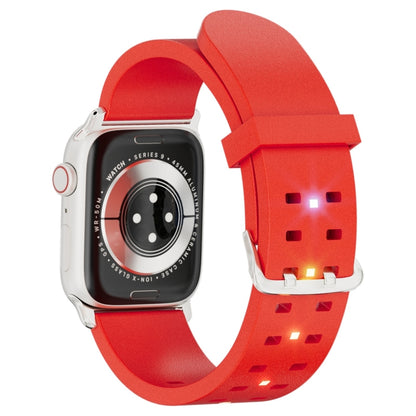 For Apple Watch Series 8 41mm Luminous Colorful Light Silicone Watch Band(Red) - Watch Bands by buy2fix | Online Shopping UK | buy2fix