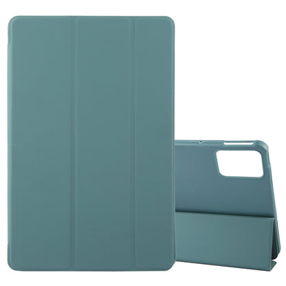 For Lenovo Tab M11/ Xiaoxin Pad 11 2024 Tri-fold Silicone Leather Tablet Case(Dark Green) - Lenovo by buy2fix | Online Shopping UK | buy2fix