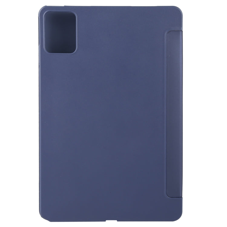 For Lenovo Tab M11/ Xiaoxin Pad 11 2024 Tri-fold Silicone Leather Tablet Case(Dark Blue) - Lenovo by buy2fix | Online Shopping UK | buy2fix