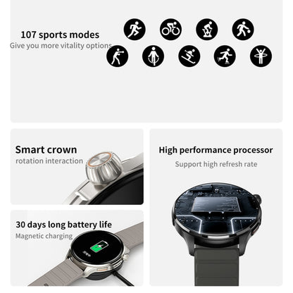 J45 1.43 inch BT5.1 Smart Sport Watch, Support Sleep / Heart Rate / Blood Oxygen / Blood Pressure Health Monitor(Black) - Smart Watches by buy2fix | Online Shopping UK | buy2fix