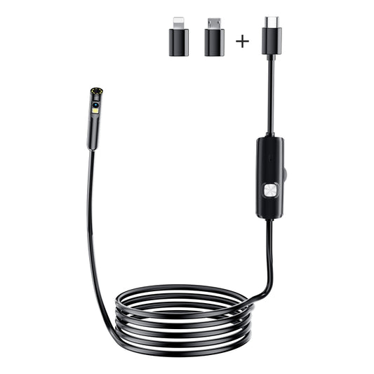 AN112 8mm Double Lenses HD Industry Endoscope Support Mobile Phone Direct Connection, Length:10m Hard Tube -  by buy2fix | Online Shopping UK | buy2fix