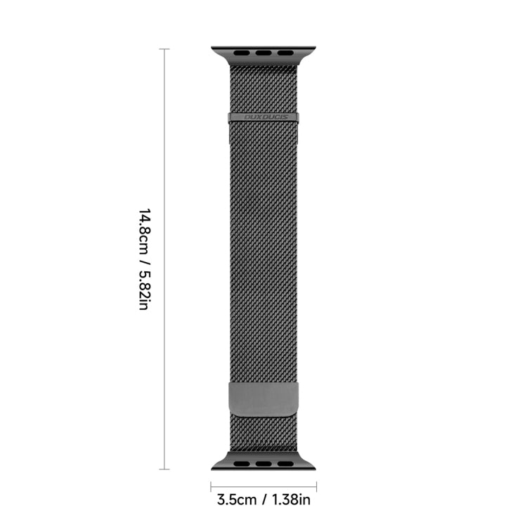 For Apple Watch Series 7 41mm DUX DUCIS Milanese Pro Series Stainless Steel Watch Band(Black) - Watch Bands by DUX DUCIS | Online Shopping UK | buy2fix