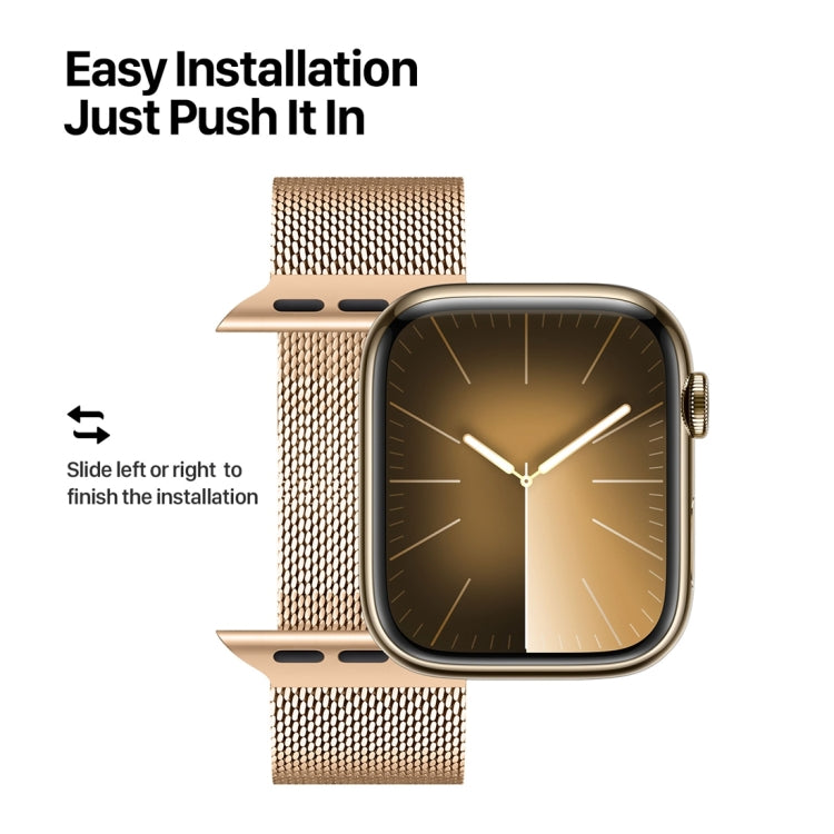 For Apple Watch Series 3 38mm DUX DUCIS Milanese Pro Series Stainless Steel Watch Band(Gold) - Watch Bands by DUX DUCIS | Online Shopping UK | buy2fix