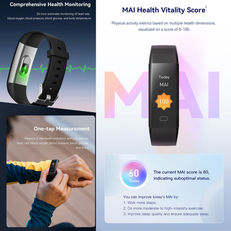 S5-4 Smart Bracelet IP68 Waterproof Heart Rate Sport Fitness Tracker Smart Watch(Black) - Smart Wristbands by buy2fix | Online Shopping UK | buy2fix