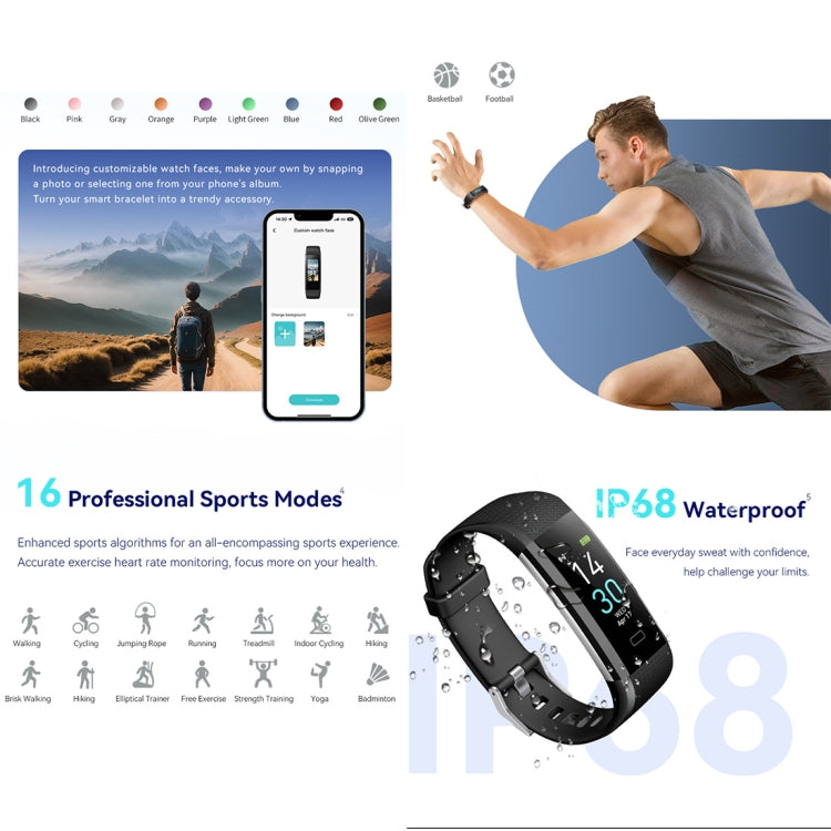 S5-4 Smart Bracelet IP68 Waterproof Heart Rate Sport Fitness Tracker Smart Watch(Purple) - Smart Wristbands by buy2fix | Online Shopping UK | buy2fix