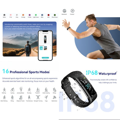 S5-4 Smart Bracelet IP68 Waterproof Heart Rate Sport Fitness Tracker Smart Watch(Purple) - Smart Wristbands by buy2fix | Online Shopping UK | buy2fix