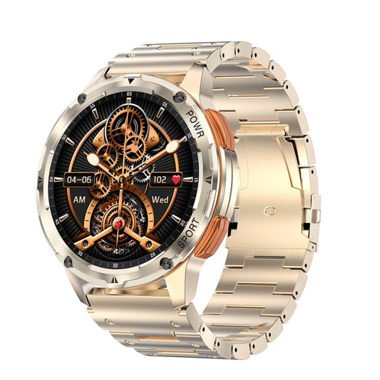 LEMFO AK59 1.43 inch AMLOED Round Screen Steel Strap Smart Watch(Gold) - Smart Watches by LEMFO | Online Shopping UK | buy2fix