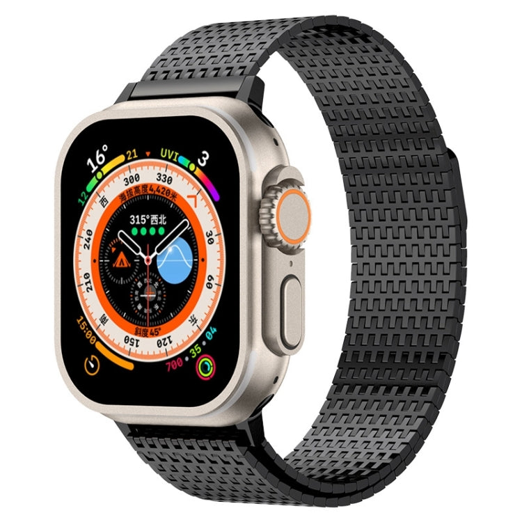 For Apple Watch SE 2022 44mm Milanese Loop Magnetic Clasp Stainless Steel Watch Band(Black) - Watch Bands by buy2fix | Online Shopping UK | buy2fix