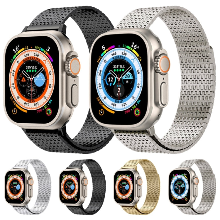 For Apple Watch Ultra 2 49mm Milanese Loop Magnetic Clasp Stainless Steel Watch Band(Gold) - Watch Bands by buy2fix | Online Shopping UK | buy2fix