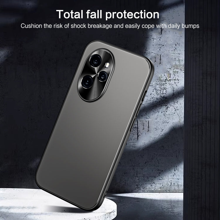 For Honor 100 Pro R-JUST RJ-61 Electroplating Frosted TPU + PC Phone Case(Grey) - Honor Cases by R-JUST | Online Shopping UK | buy2fix