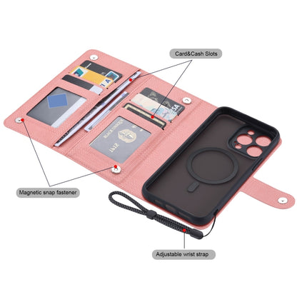 For iPhone 15 Pro ViLi GHA Series Shockproof MagSafe RFID Leather Attraction Horizontal Flip Phone Case(Pink) - iPhone 15 Pro Cases by ViLi | Online Shopping UK | buy2fix