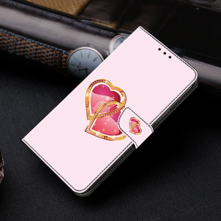 For LG K22/K22 + Crystal Painted Leather Phone case(Love Peach) - LG by buy2fix | Online Shopping UK | buy2fix