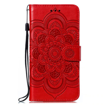 For Motorola Moto G Play 2024 Sun Mandala Embossing Pattern Phone Leather Case(Red) - Motorola Cases by buy2fix | Online Shopping UK | buy2fix