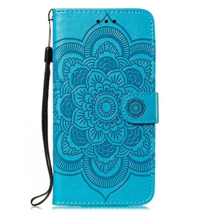 For OnePlus 11 Sun Mandala Embossing Pattern Phone Leather Case(Blue) - OnePlus Cases by buy2fix | Online Shopping UK | buy2fix