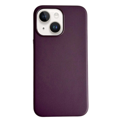 For iPhone 15 Plus Pure Color Leather Magsafe Magnetic Phone Case(Purple) - iPhone 15 Plus Cases by buy2fix | Online Shopping UK | buy2fix