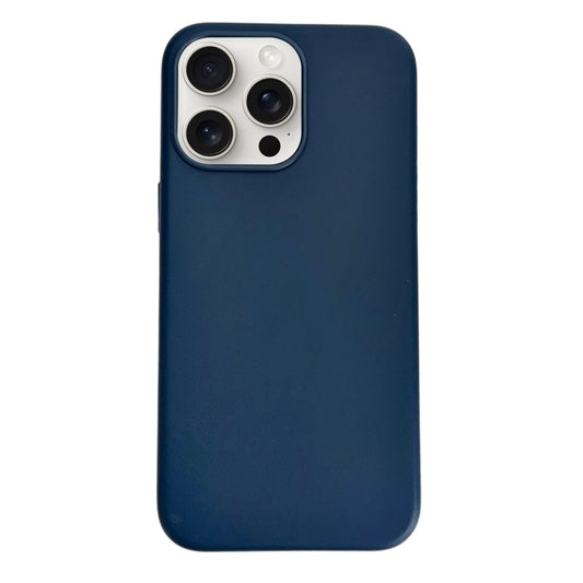 For iPhone 16 Pro Pure Color Leather Magsafe Magnetic Phone Case(Dark Blue) - iPhone 16 Pro Cases by buy2fix | Online Shopping UK | buy2fix