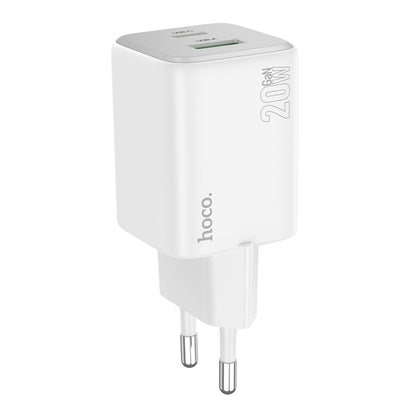 hoco N41 Almighty PD20W Type-C + QC3.0 USB Charger, EU Plug(White) - USB Charger by hoco | Online Shopping UK | buy2fix