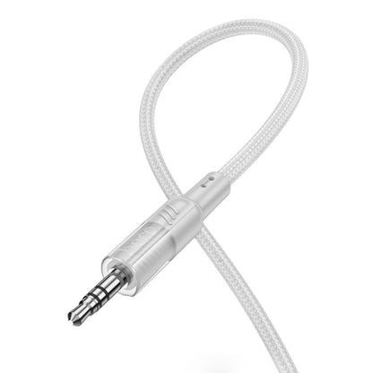hoco UPA27 Crystal Clear AUX 3.5mm to 3.5mm Audio Adapter Cable(Grey) - Video & Audio Cable by hoco | Online Shopping UK | buy2fix
