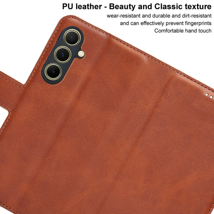 For Samsung Galaxy A35 5G IMAK Count Series Flip Leather Phone Case(Brown) - Galaxy Phone Cases by imak | Online Shopping UK | buy2fix