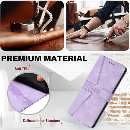 For iPhone 16 Pro Max Triangle Solid Color Leather Phone Case(Purple) - iPhone 16 Pro Max Cases by buy2fix | Online Shopping UK | buy2fix