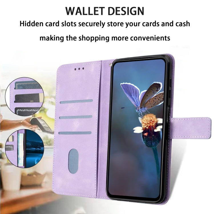 For iPhone 16 Plus Triangle Solid Color Leather Phone Case(Purple) - iPhone 16 Plus Cases by buy2fix | Online Shopping UK | buy2fix