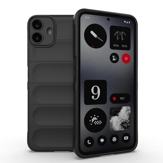 For Nothing CMF Phone 1 Magic Shield TPU + Flannel Phone Case(Black) - More Brand by buy2fix | Online Shopping UK | buy2fix