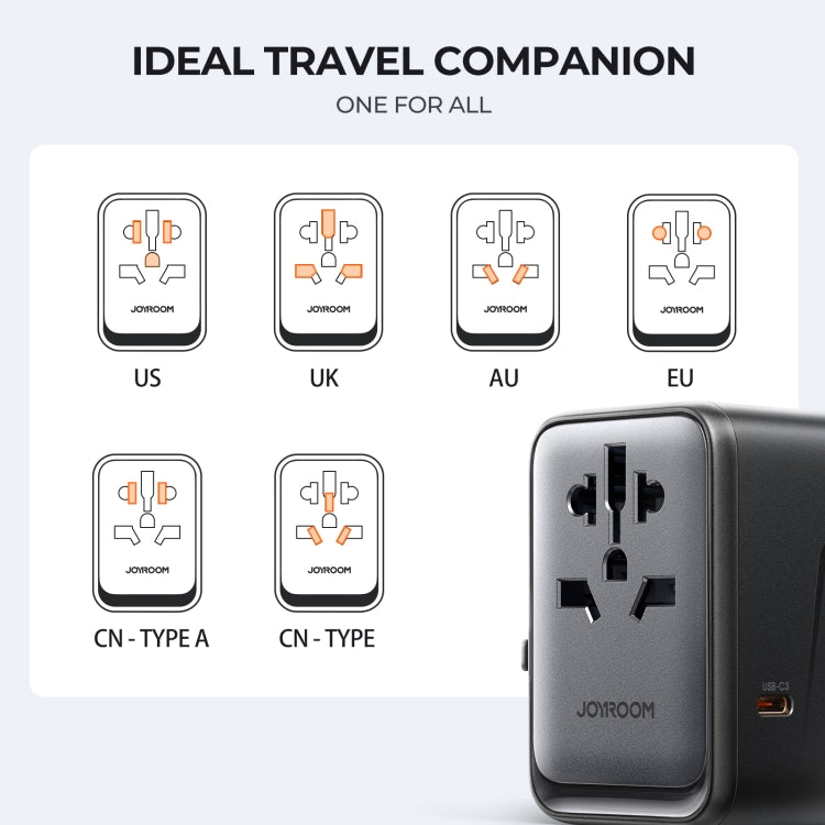 JOYROOM JR-TCW02 65W Universal Travel Adapter(Black) - USB Charger by JOYROOM | Online Shopping UK | buy2fix